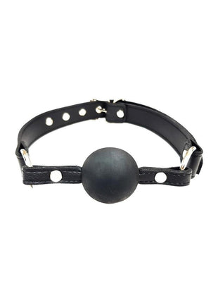 Fetish Play Ball Gag Vegan Leather - Black