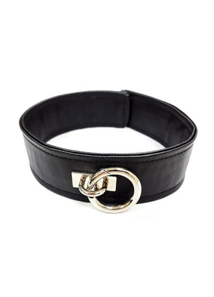 Fetish Play Collar Vegan Leather - Black