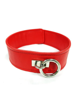 Fetish Play Collar Vegan Leather - Red