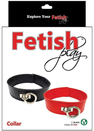 Fetish Play Collar Vegan Leather - Red