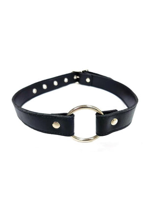 Fetish Play O-Ring Gag Vegan Leather - Black