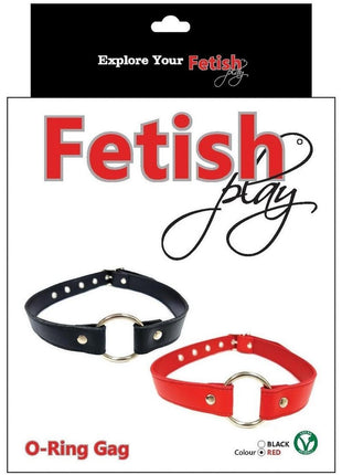 Fetish Play O-Ring Gag Vegan Leather - Red