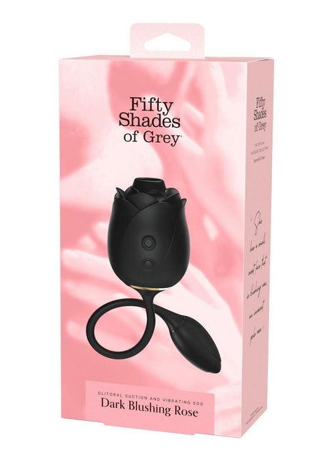 Fifty Shades Of Grey Dark Blushing Rose Rechargeable Silicone Clitoral Stimulator - Black