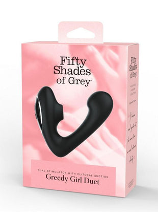 Fifty Shades Of Grey Greedy Girl Duet Rechargeable Silicone Dual Stimulator - Black