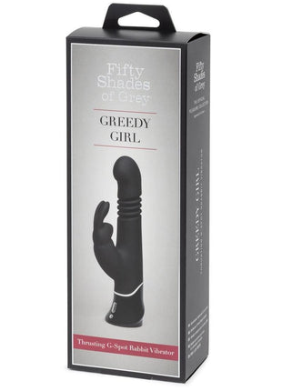 Fifty Shades Of Grey Greedy Girl Rechargeable Thrusting G-Spot Rabbit Vibrator - Black