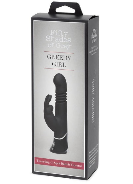 Fifty Shades Of Grey Greedy Girl Rechargeable Thrusting G-Spot Rabbit Vibrator - Black