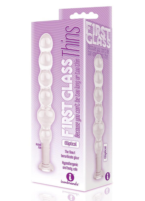 First Glass Thins Elliptical Glass Plug - Clear