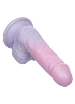 First Time Liquid Silicone Dong with Suction Cup - Multicolor - 5.75in