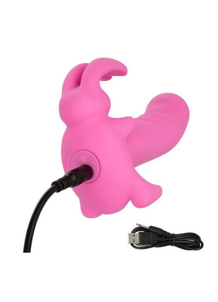 First Time Rechargeable Vibrating Bunny Dreams Rechargeable Silicone Vibrator with Clitoral Stimulator