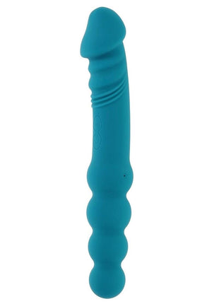 Flip Flop Rechargeable Silicone Dual End Vibrator - Blue