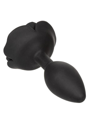 Forbidden Rose Silicone Anal Plug - Black - Large