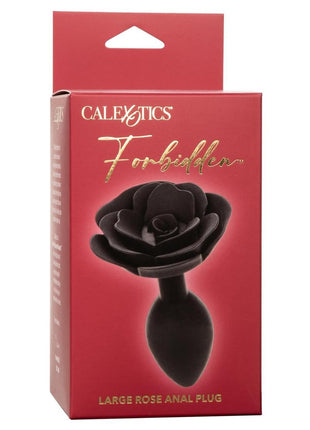 Forbidden Rose Silicone Anal Plug - Black - Large