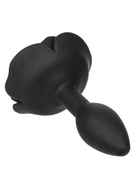 Forbidden Rose Silicone Anal Plug - Black - Small