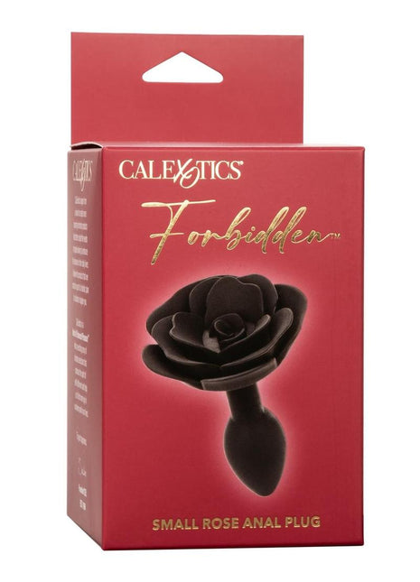 Forbidden Rose Silicone Anal Plug - Black - Small