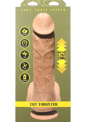 Fort Troff Cut Thruster Rechargeable Silicone Dildo Sex Machine with Remote - Caramel