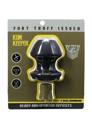 Fort Troff Kum Keeper Silicone Open End Anal Plug - Black - Large
