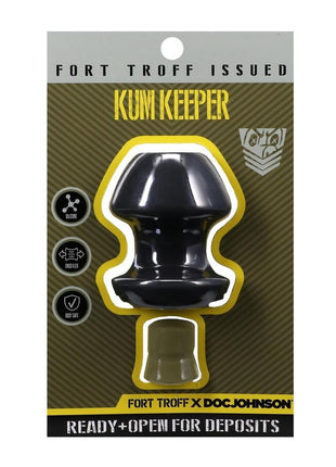 Fort Troff Kum Keeper Silicone Open End Anal Plug - Black - Medium