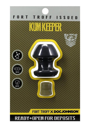 Fort Troff Kum Keeper Silicone Open End Anal Plug - Black - Small