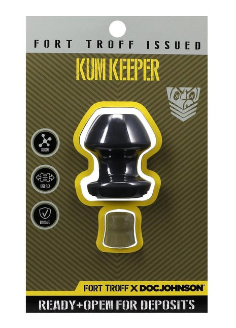 Fort Troff Kum Keeper Silicone Open End Anal Plug - Black - Small