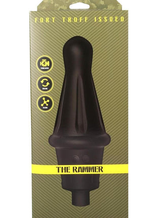 Fort Troff Robo Rammer Rotating Beaded Rechargeable Silicone Anal Probe with Remote - Black