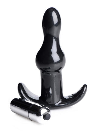 Frisky Rolling Noir Bumpy Vibrating Anal Plug - Black