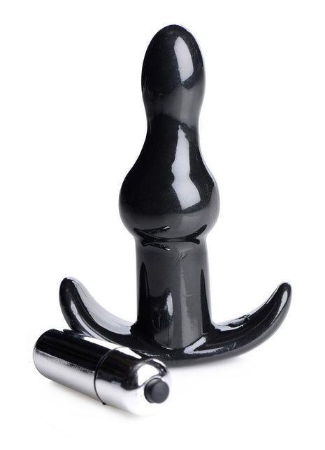 Frisky Rolling Noir Bumpy Vibrating Anal Plug - Black
