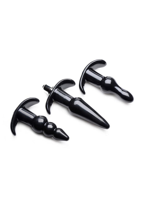Frisky Thrill Trio Anal Plug - Black - Set