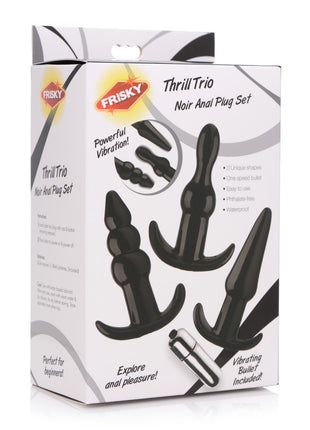 Frisky Thrill Trio Anal Plug - Black - Set