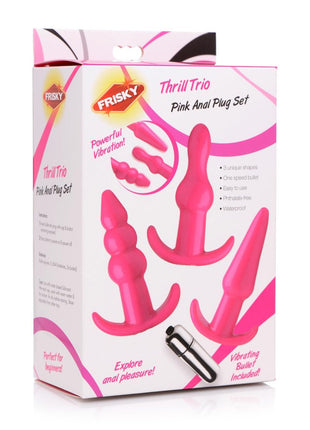 Frisky Thrill Trio Anal Plug - Pink - Set