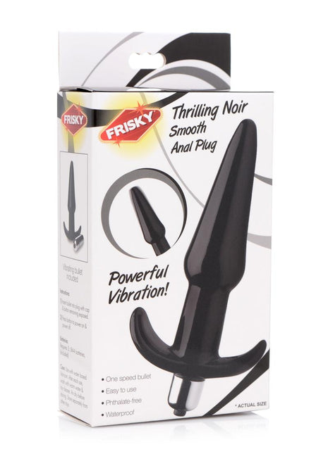 Frisky Thrilling Noir Smooth Anal Plug - Black
