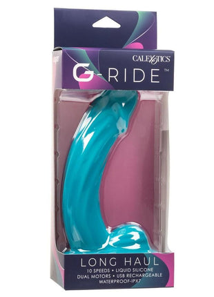 G-Ride Long Haul Rechargeable Silicone Vibrating Dildo - Blue