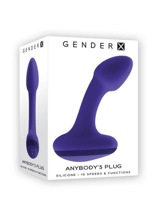 Gender X Anybody's Plug Rechargeable Silicone Vibrating Butt Plug - Blue