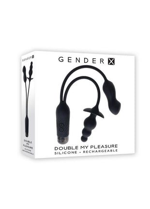 Gender X Double My Pleasure Rechargeable Silicone Dual Vibrator - Black