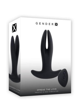 Gender X Spread The Love Rechargeable Silicone Vibrating Anal Plug with Remote Control - Black