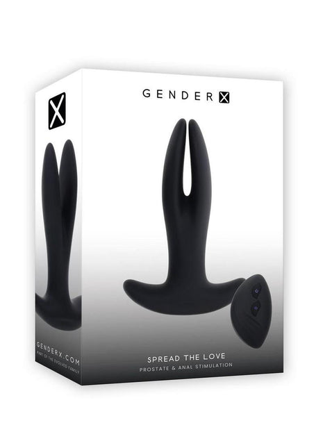 Gender X Spread The Love Rechargeable Silicone Vibrating Anal Plug with Remote Control - Black