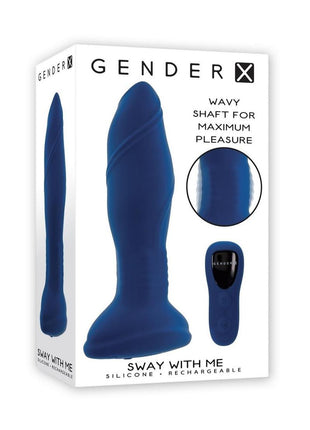 Gender X Sway with Me Rechargeable Silicone Anal Plug with Remote - Blue