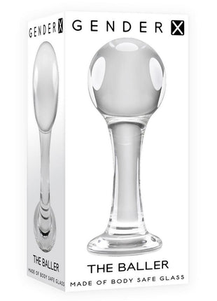 Gender X The Baller Glass Anal Plug - Clear