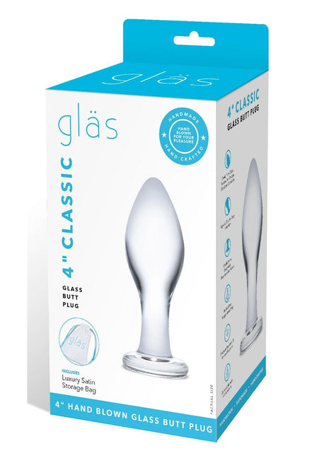 Glas Classic Glass Butt Plug - Clear - 4in