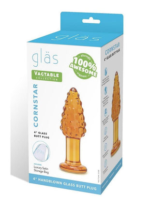 Glas Cornstar 4 Glass Butt Plug - Orange