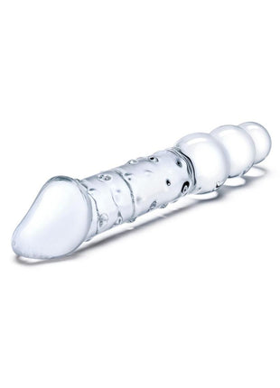 Glas Double Ended Glas Dildo with Anal Beads