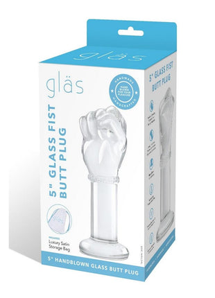 Glas Fist Glass Butt Plug - Clear - 5in