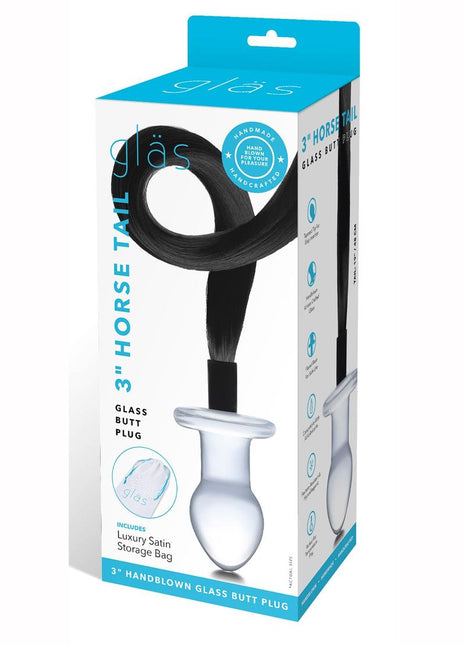 Glas Stallion Butt Plug - Black/Clear
