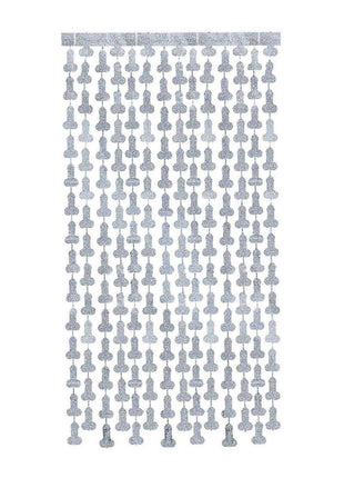 Glitterati Disco Penis Curtains (2 Each 6ft. Panels - Black/Silver