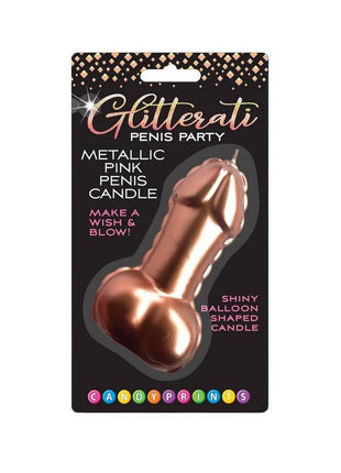 Glitterati Metallic Balloon Cake Candle - Rose Gold