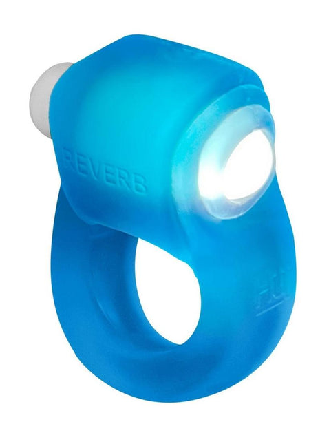 Glowdick Silicone Cockring with Led - Blue Ice - Blue