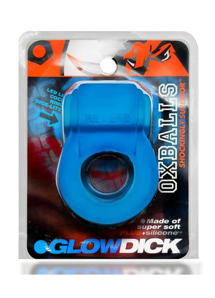 Glowdick Silicone Cockring with Led - Blue Ice - Blue