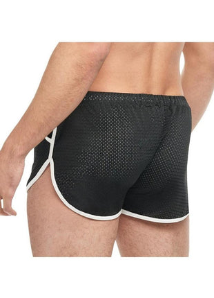 Goal Line Side Split Mesh Booty Shorts