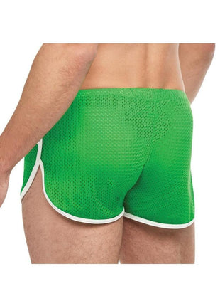 Goal Line Side Split Mesh Booty Shorts
