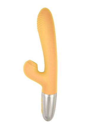 Goddess Tapping Thruster Rechargeable Silicone Vibrator with Clitoral Stimulator