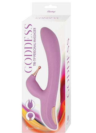 Goddess Tri-Tip Rechargeable Silicone Personal Vibrator - Lavender/Purple